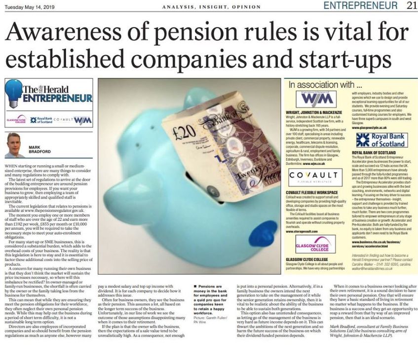 Awareness of Pension Rules Vital for Companies 
